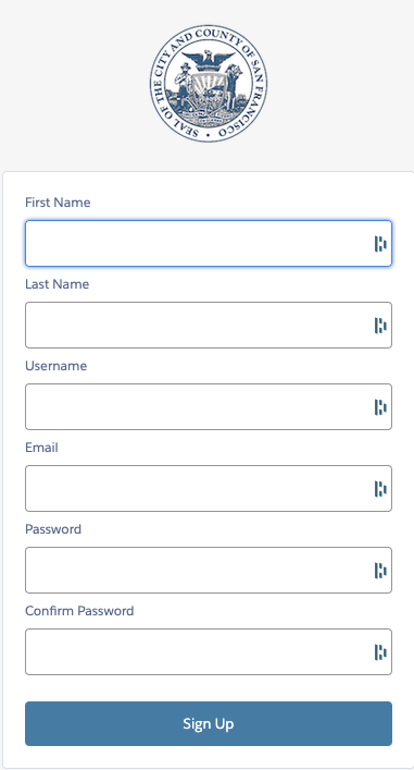 Dialog for creating an account